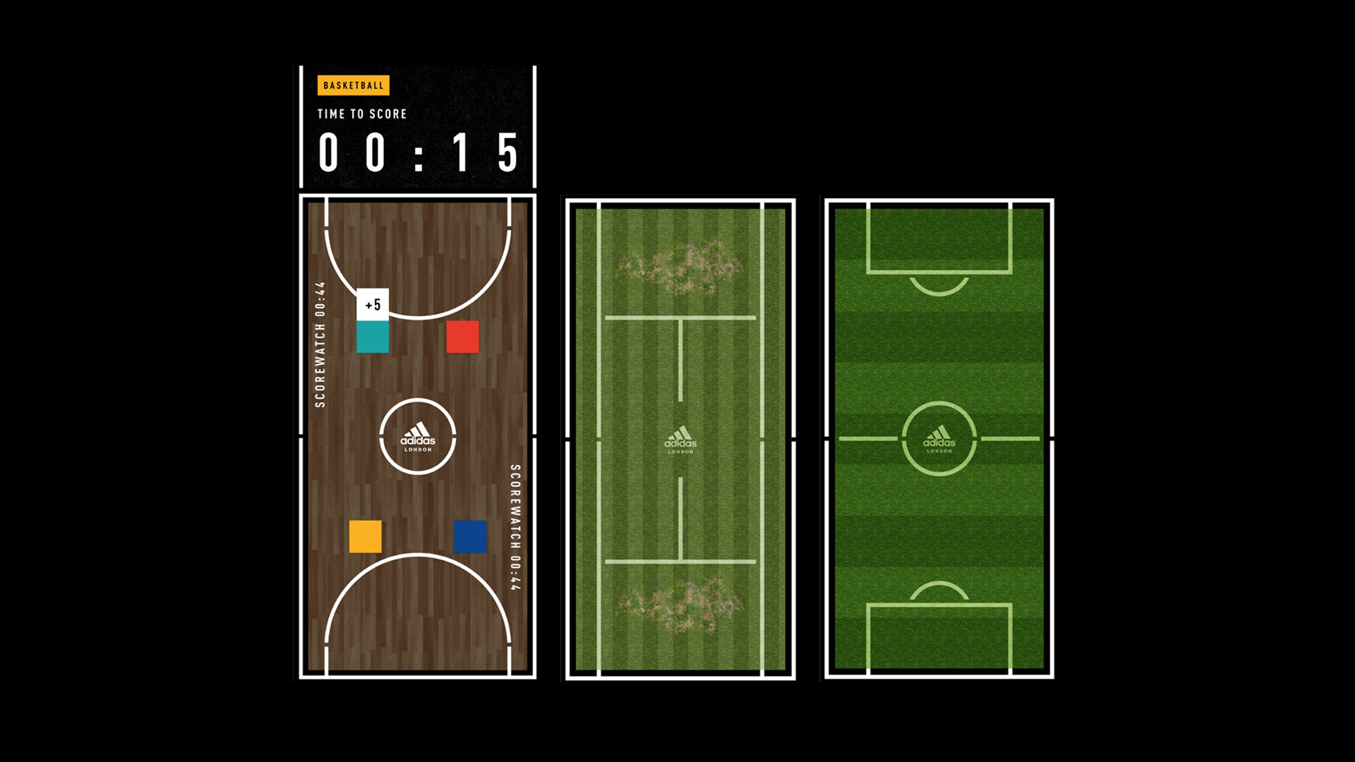 Adidas final court design with screen UI