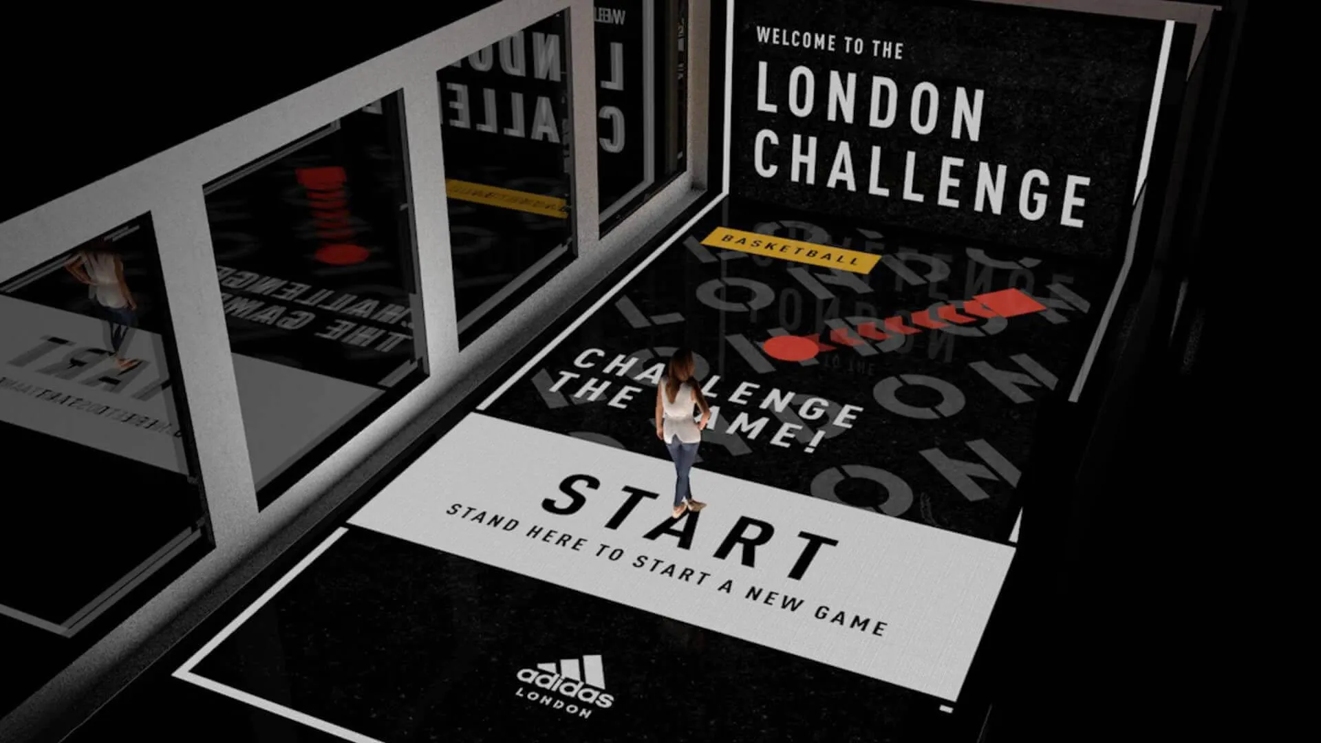 3D Rendering des adidas Digita Floor mit User Interface