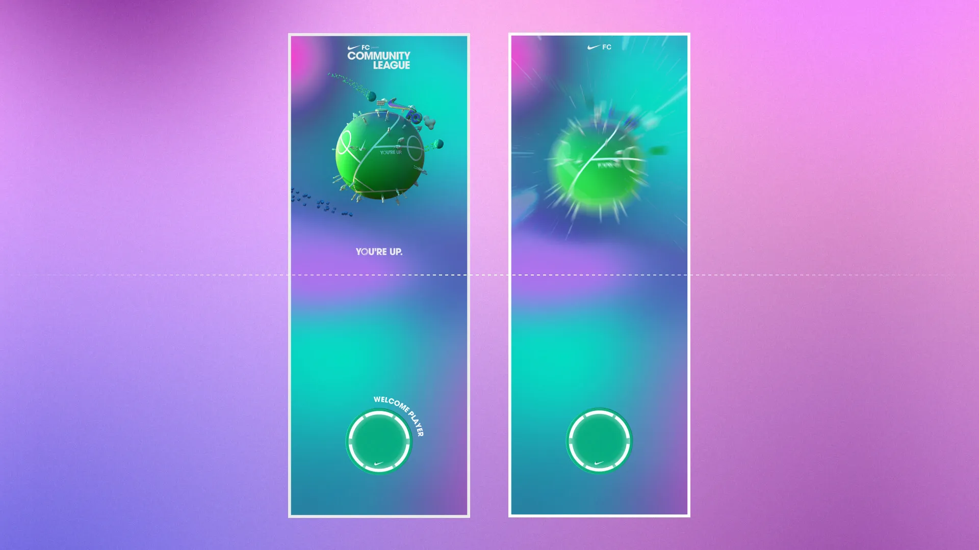 User Interface Design der Nike FC Commmunity League Experience