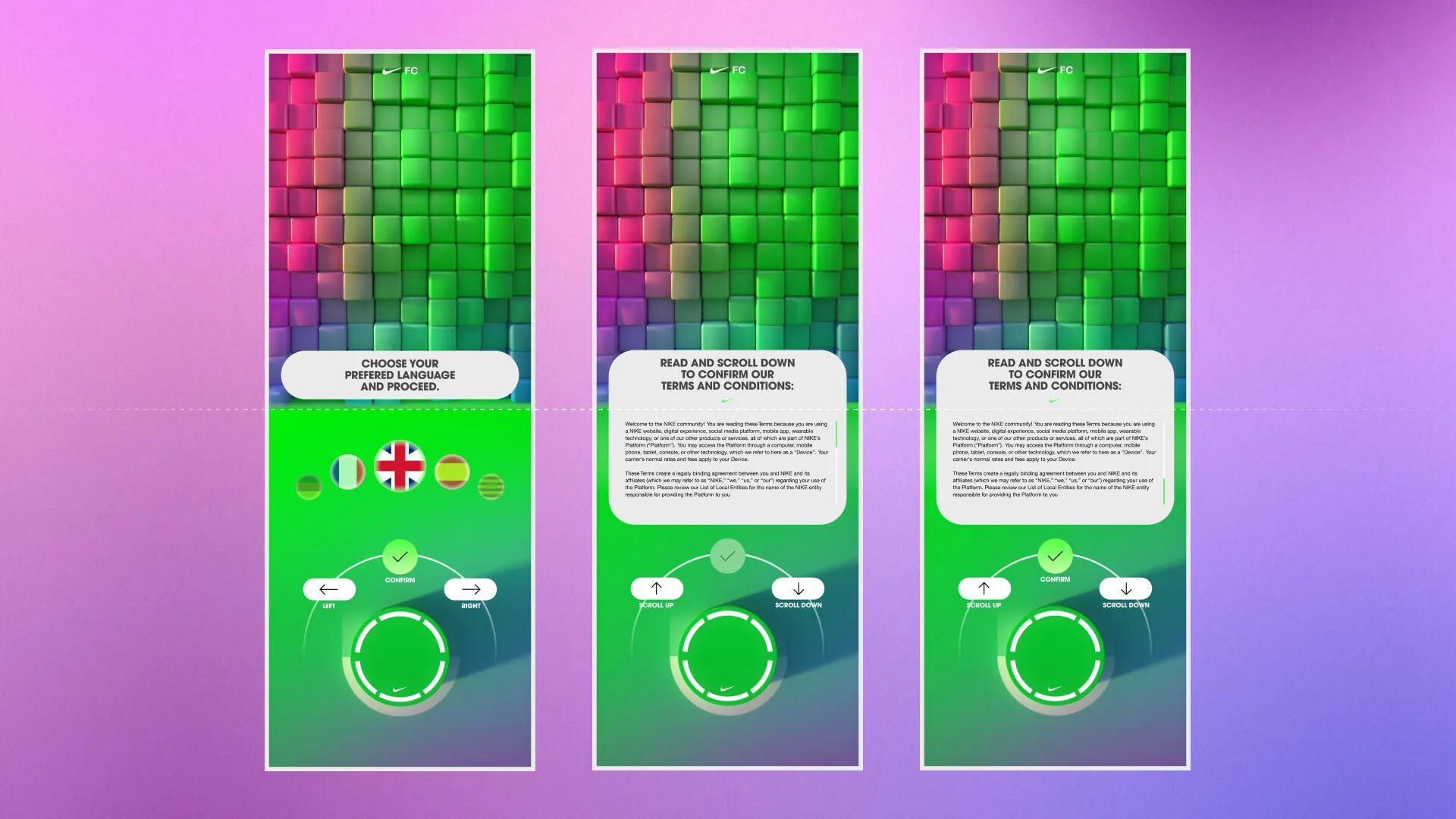 User Interface Design der Nike FC Commmunity League Experience